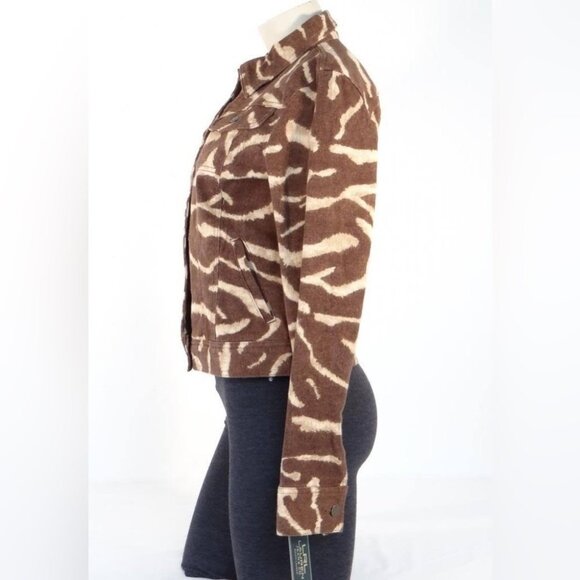 Lauren Ralph Lauren Vintage Denim Jacket Women’s Size Small P Brown Animal Print - Picture 10 of 11